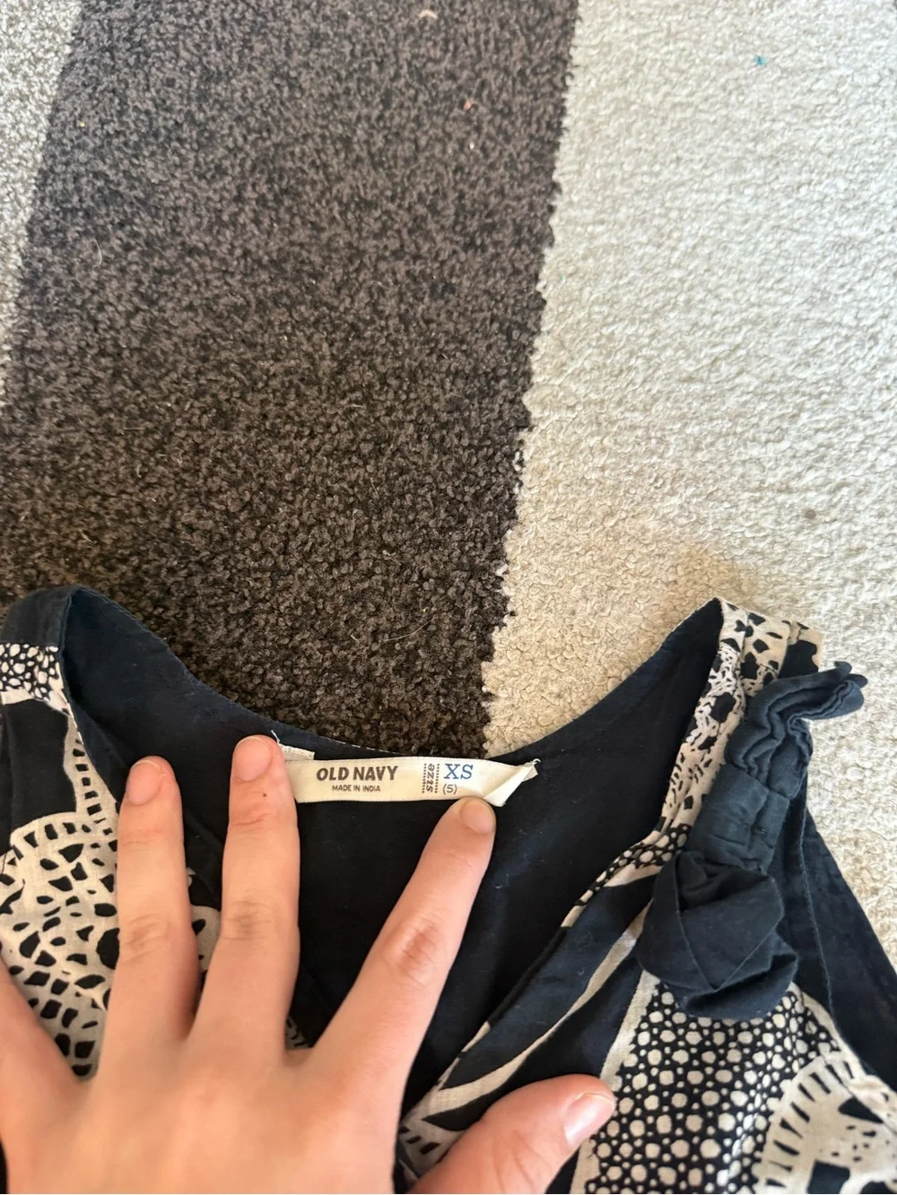 Y2K old navy black floral print dress